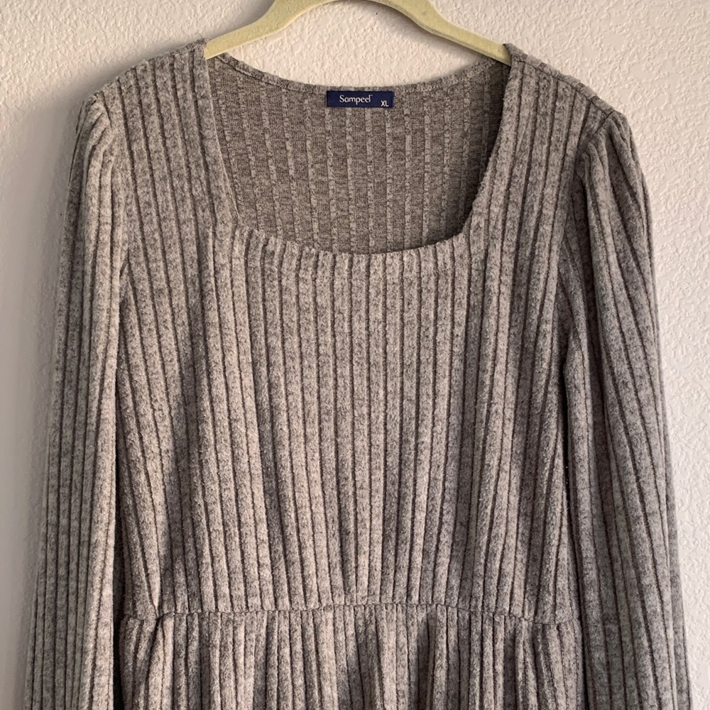 ModCloth Soft Sweater Long Sleeve Dress Tiered Skirt Mini XL - Picture 2 of 5